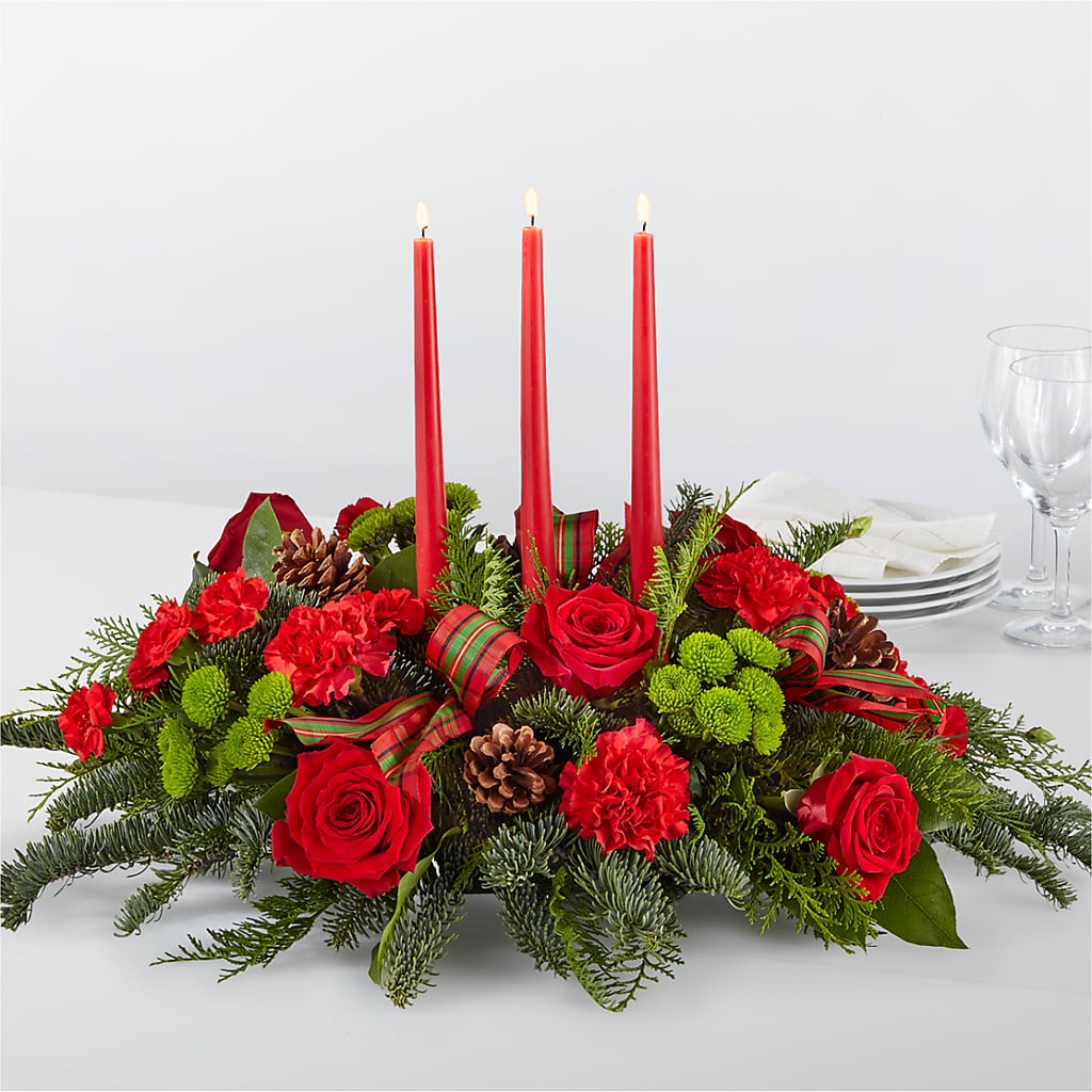 By the Candlelight Centerpiece – Flowers By Us, Grand Forks ND