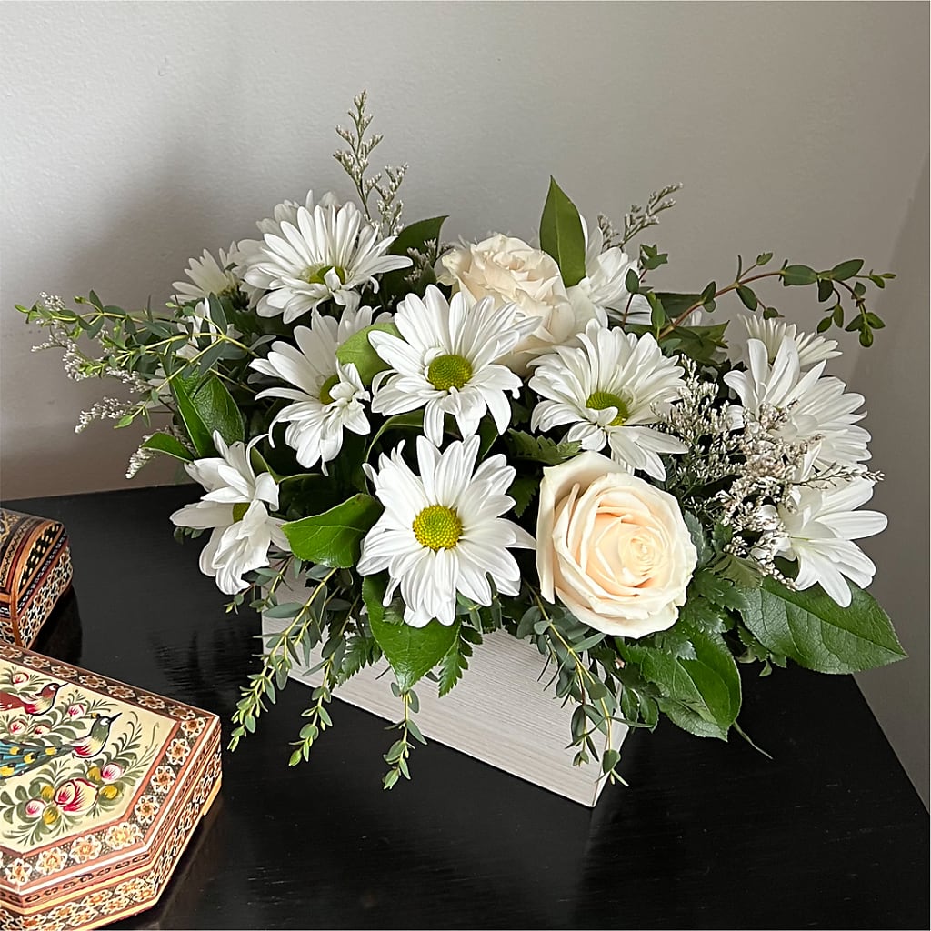 Fresh Linen Box Bouquet – Flowers By Us, Grand Forks ND