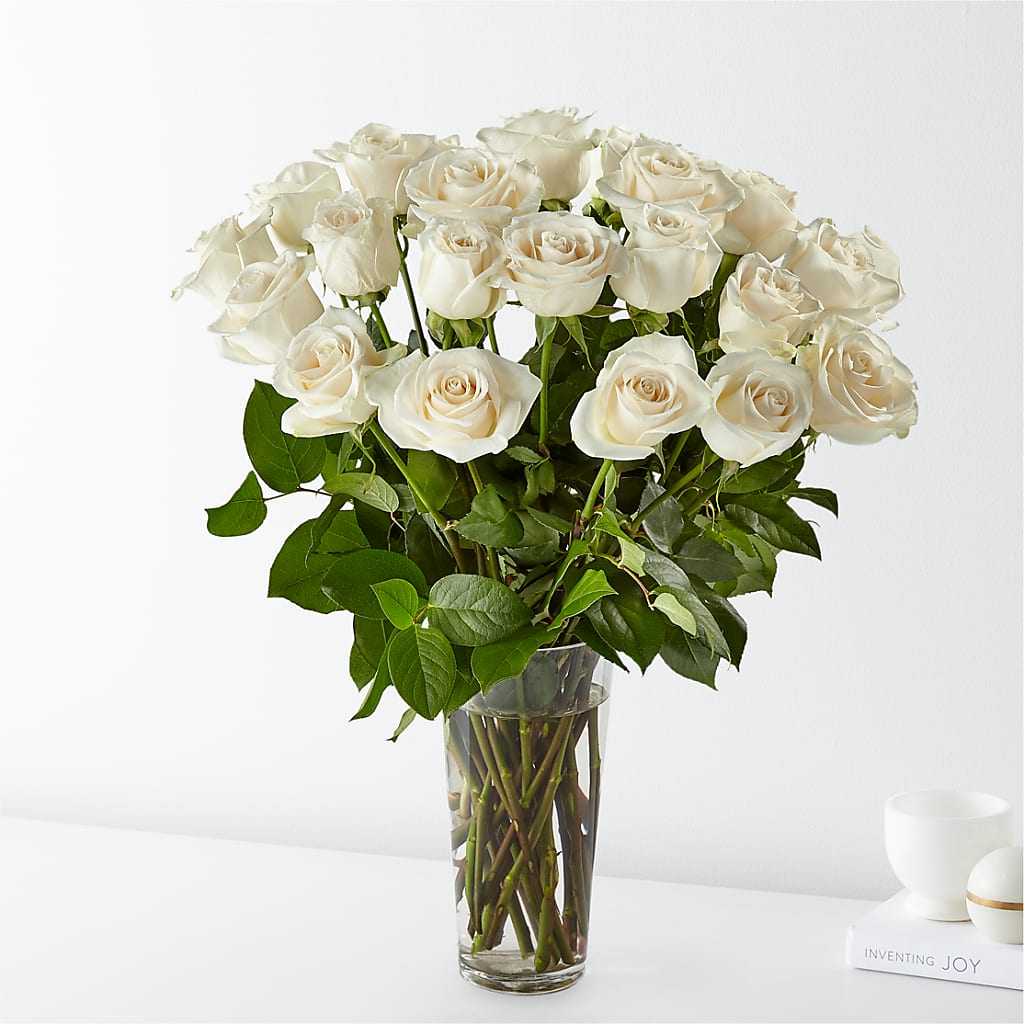 Long Stem White Rose Bouquet – Flowers By Us, Grand Forks ND