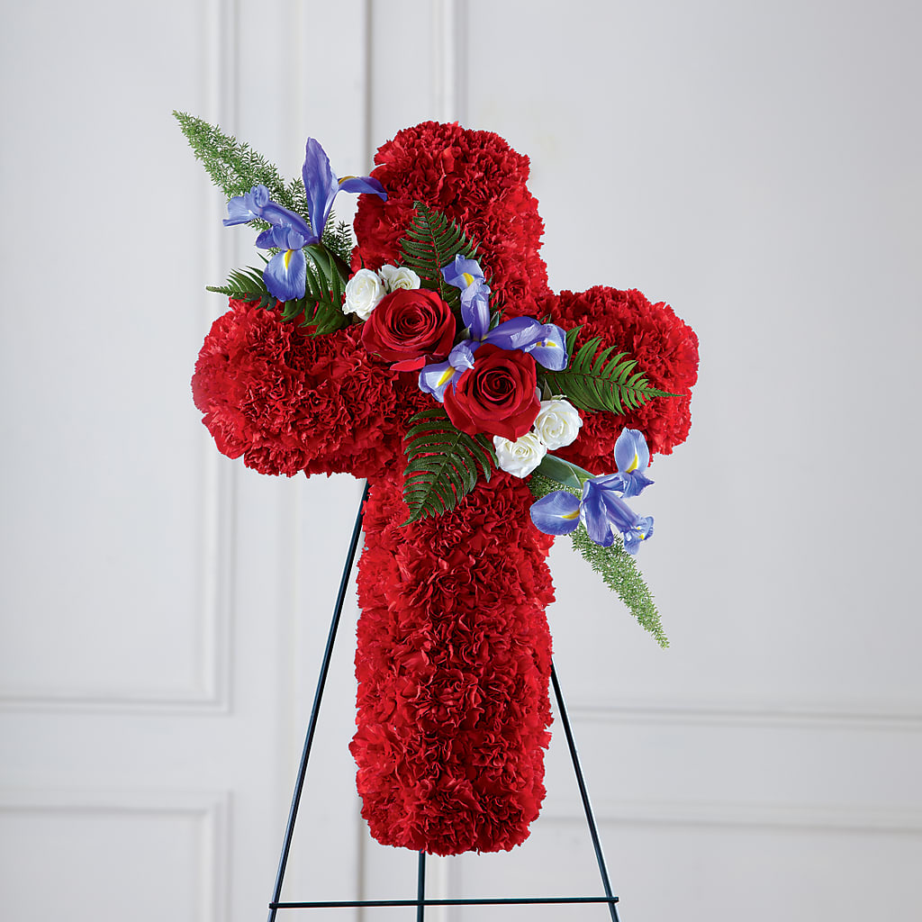 Faithful Hero Floral Cross – Flowers By Us, Grand Forks ND