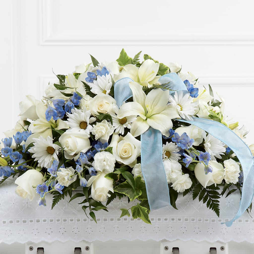 Tender Treasure Casket Spray – Flowers By Us, Grand Forks ND