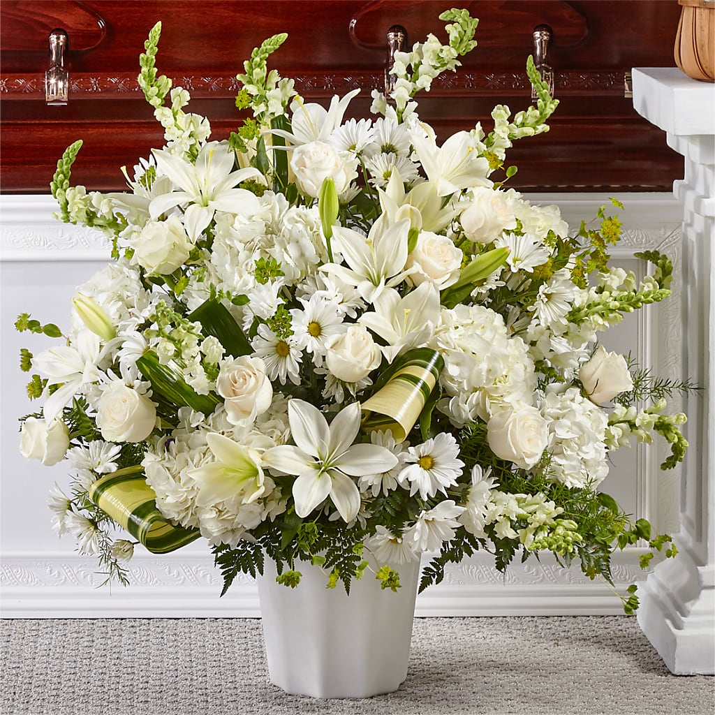 Thoughts of Tranquility Floor Basket – Flowers By Us, Grand Forks ND