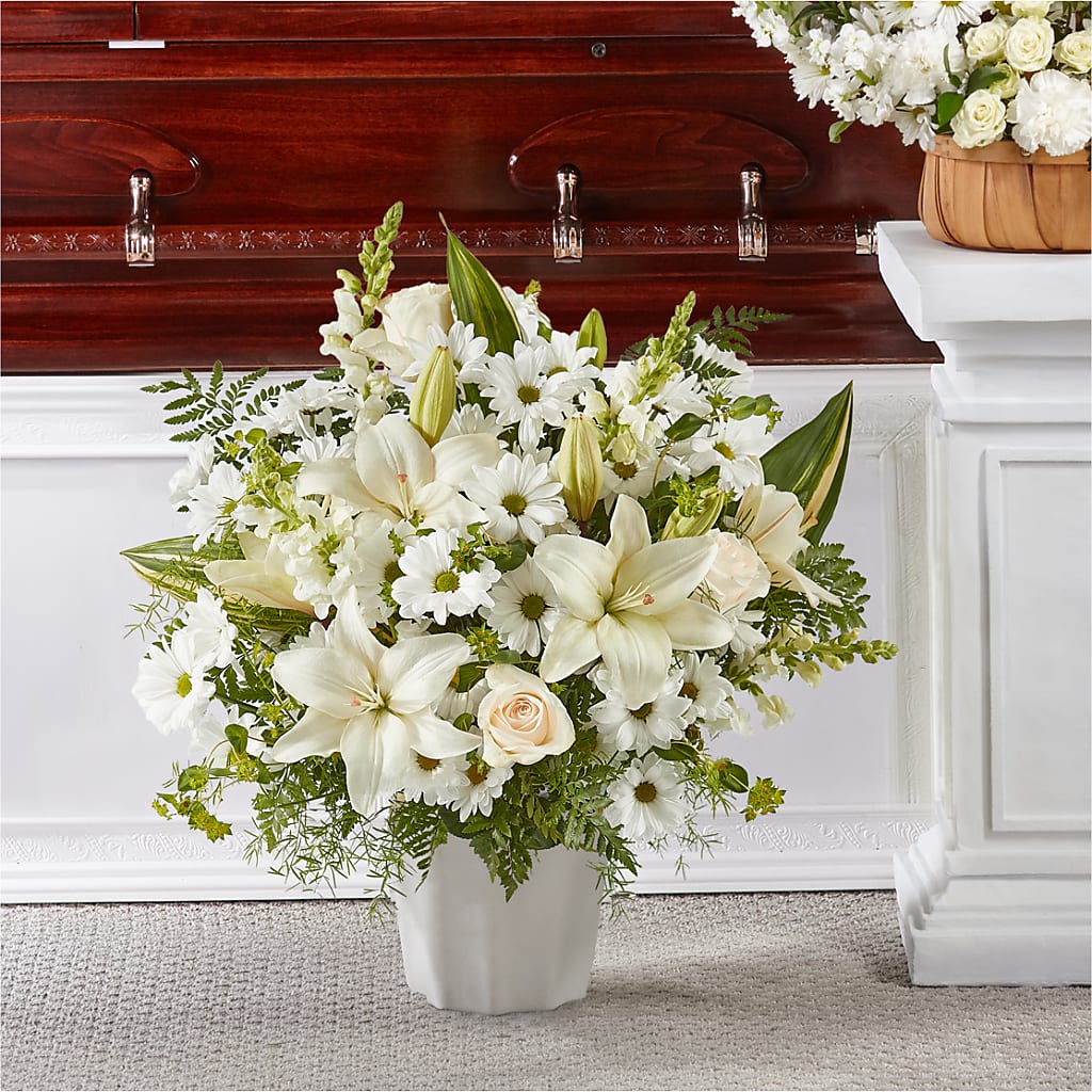 Thoughts of Tranquility Floor Basket – Flowers By Us, Grand Forks ND