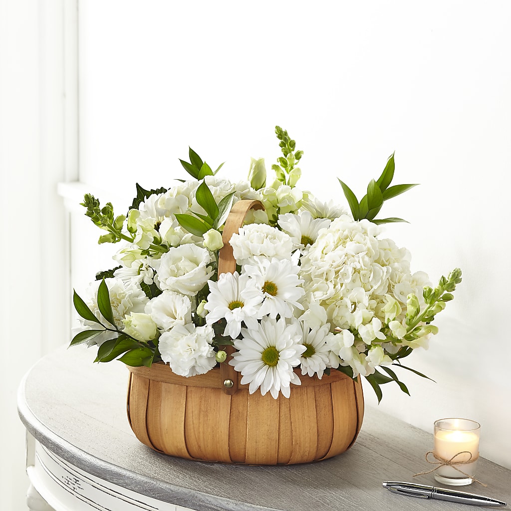 Pure Ivory Basket – Flowers By Us, Grand Forks ND