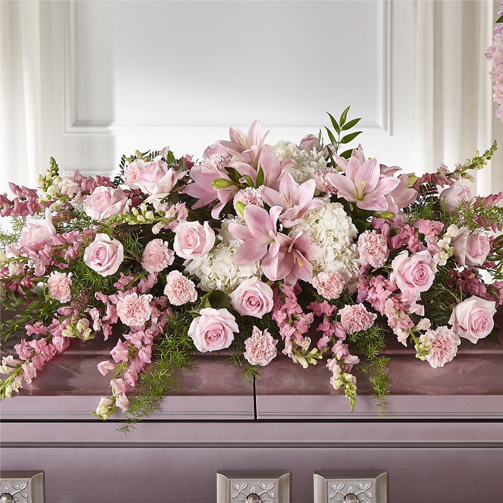 Life & Remembrance Casket Spray – Flowers By Us, Grand Forks ND