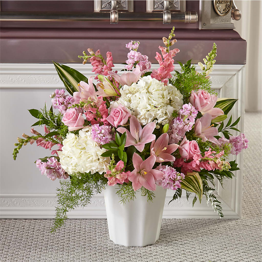 Simply Serene Floor Basket – Flowers By Us, Grand Forks ND