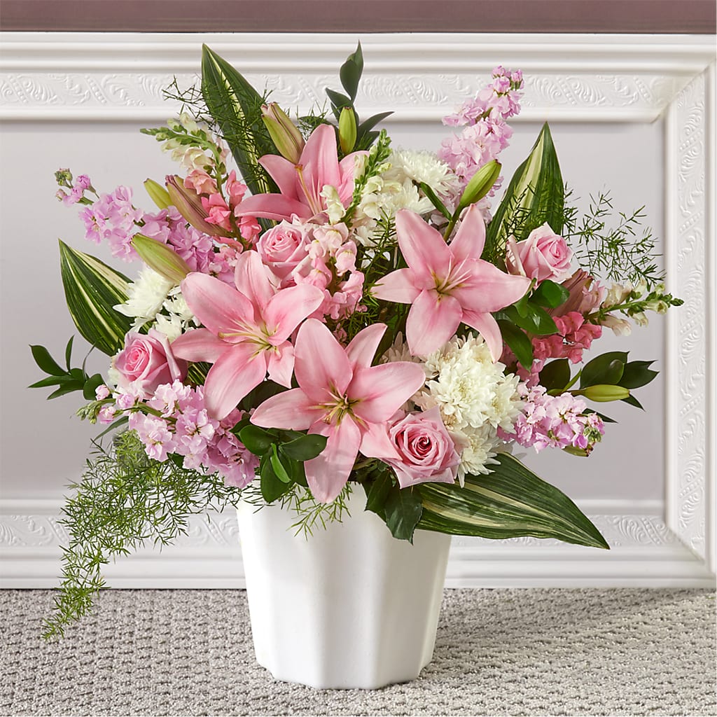Simply Serene Floor Basket – Flowers By Us, Grand Forks ND