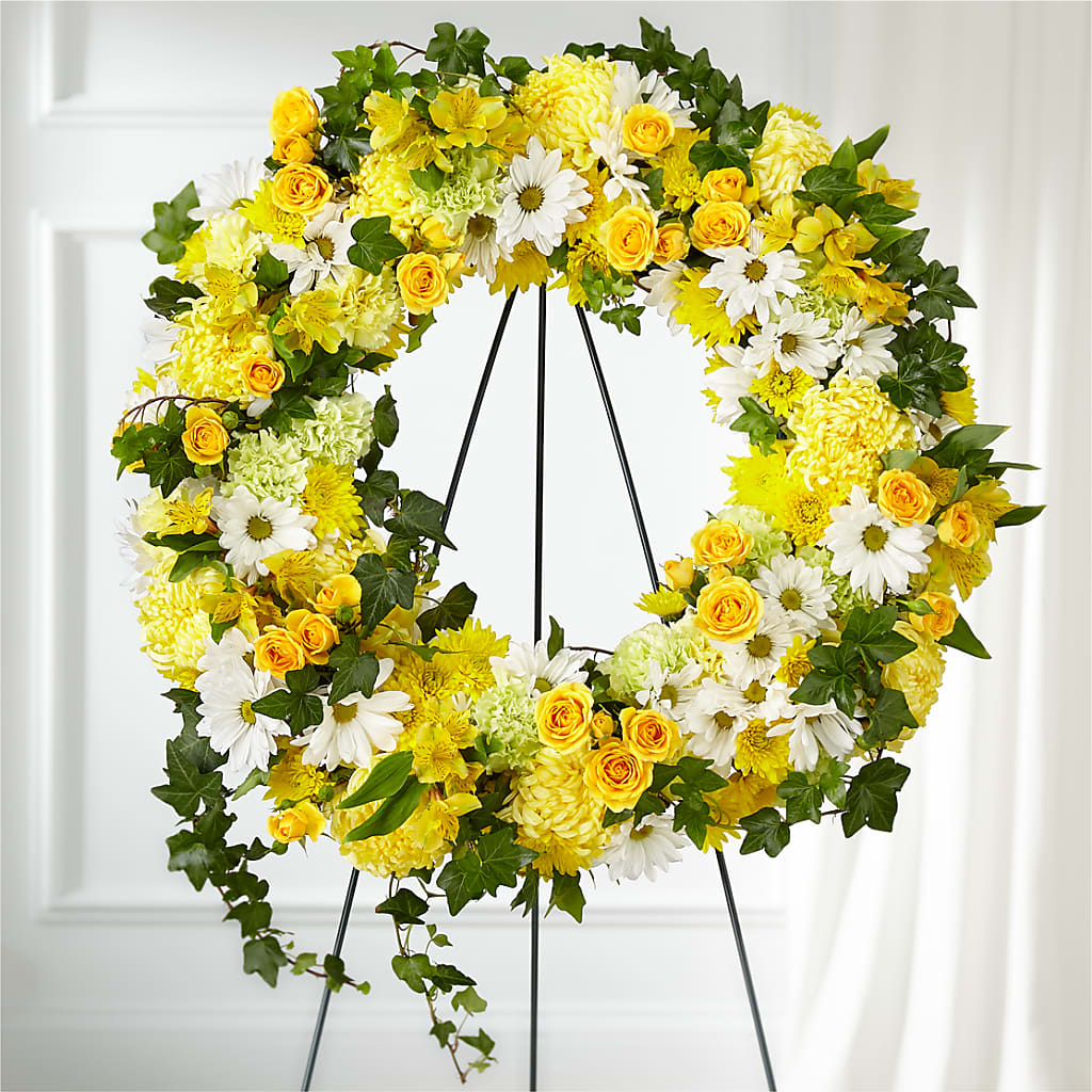 Golden Remembrance Wreath – Flowers By Us, Grand Forks ND