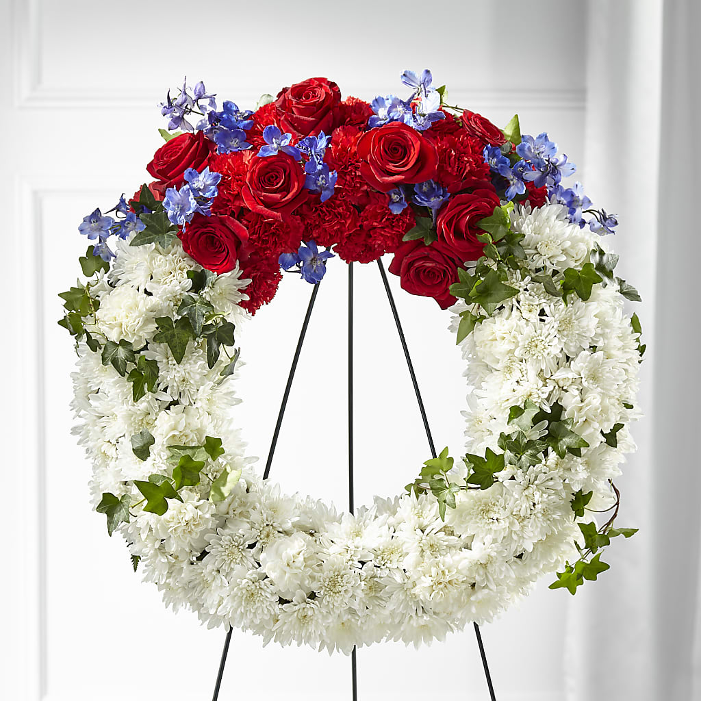 Patriotic Passion Wreath – Flowers By Us, Grand Forks ND