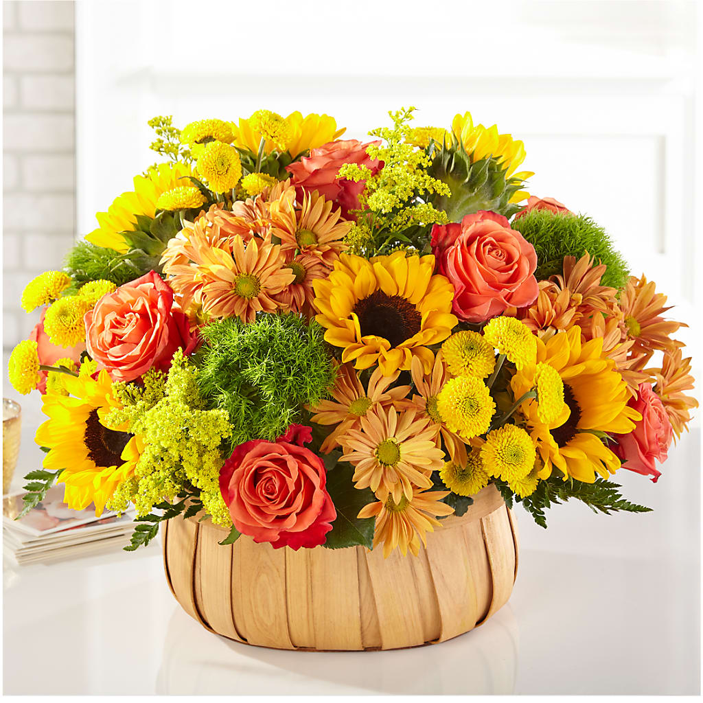 Harvest Sunflower Basket – Flowers By Us, Grand Forks ND