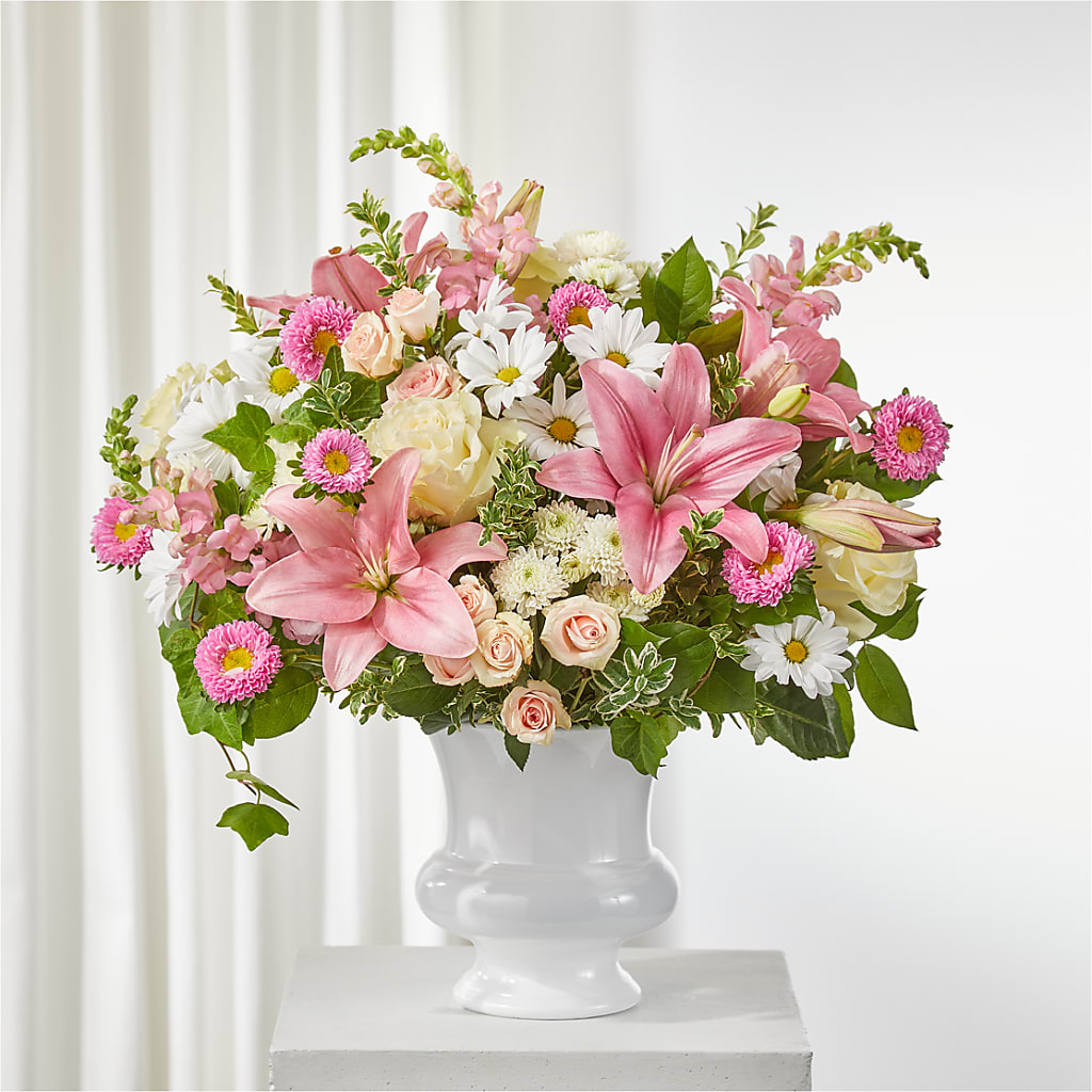 Empathetic Blooms Urn Arrangement – Flowers By Us, Grand Forks ND