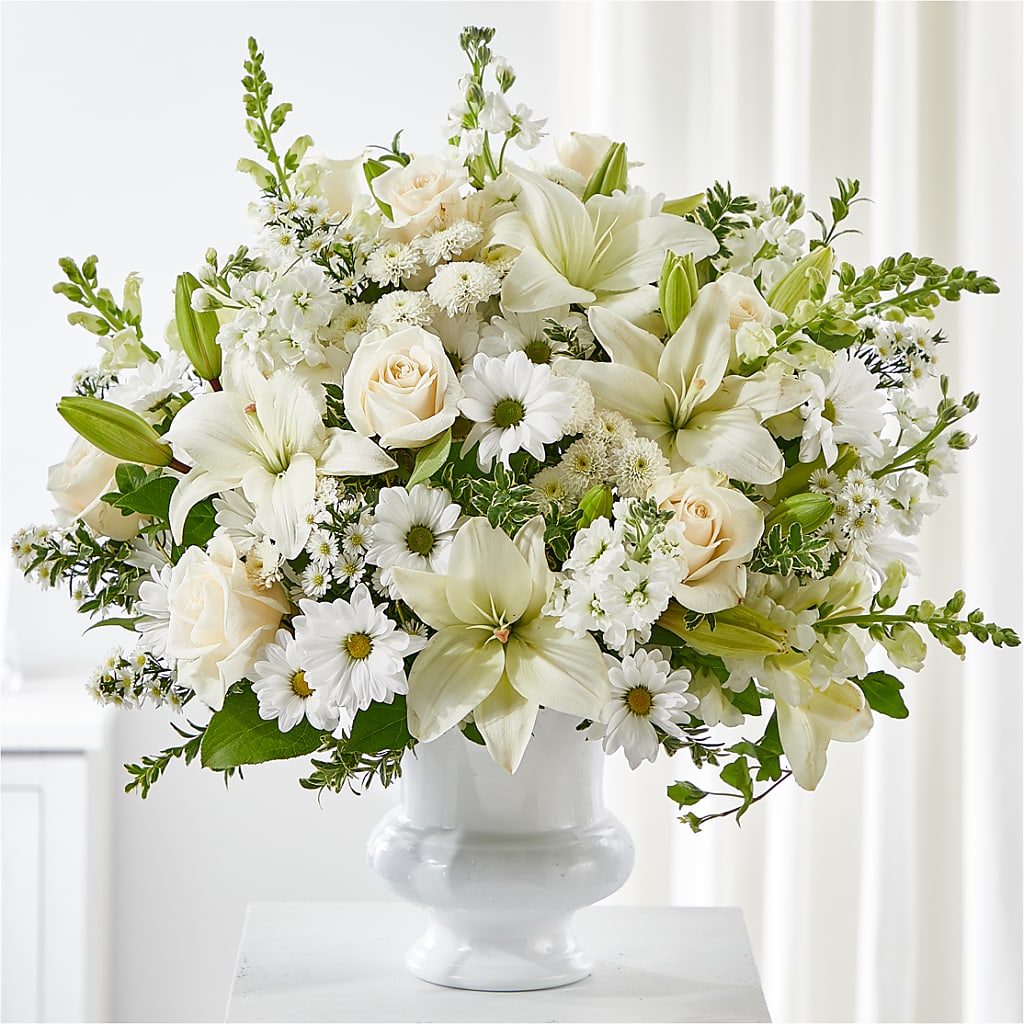 Uplifting Urn Arrangement – Flowers By Us, Grand Forks ND