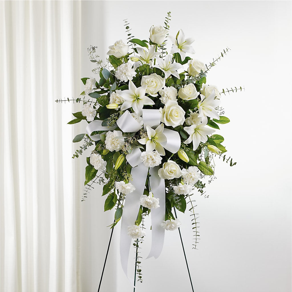 With Care Standing Spray – Flowers By Us, Grand Forks ND