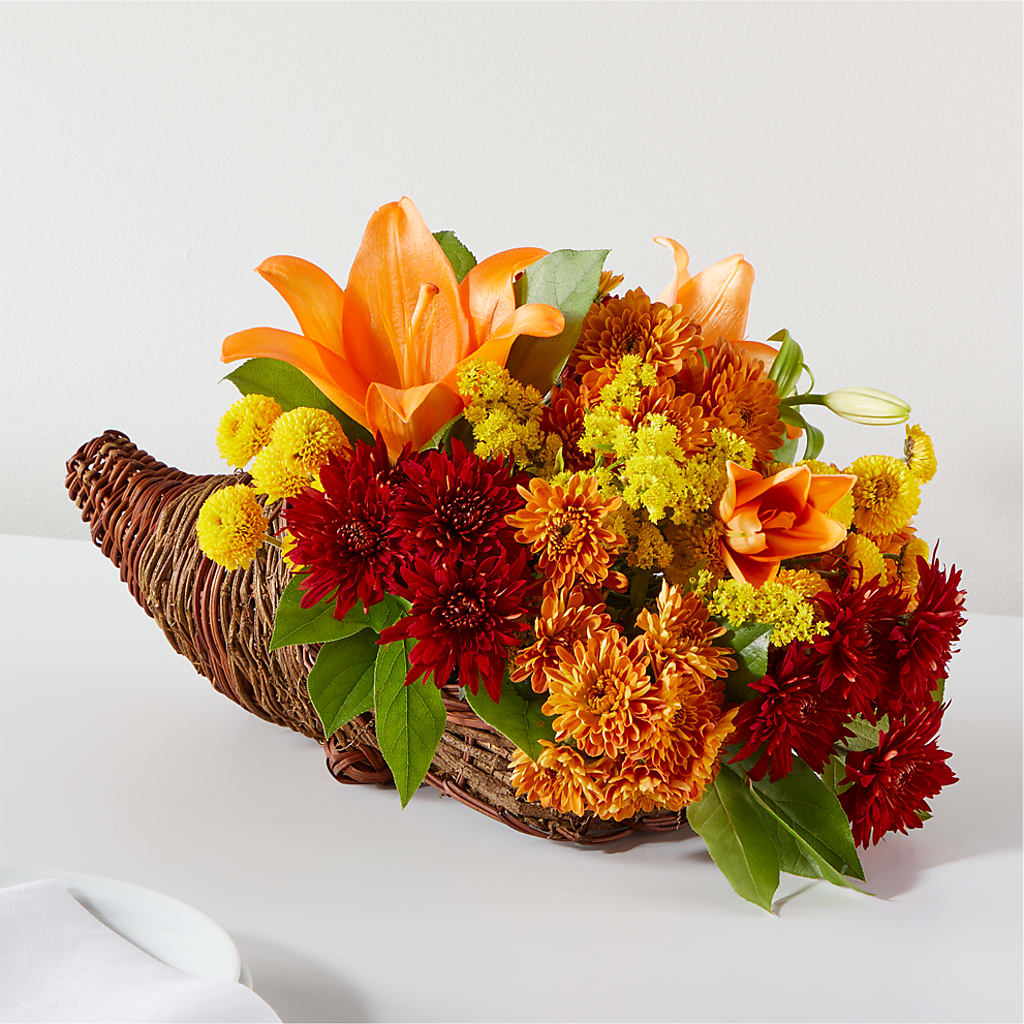 Bouquet of Blessings Cornucopia – Flowers By Us, Grand Forks ND