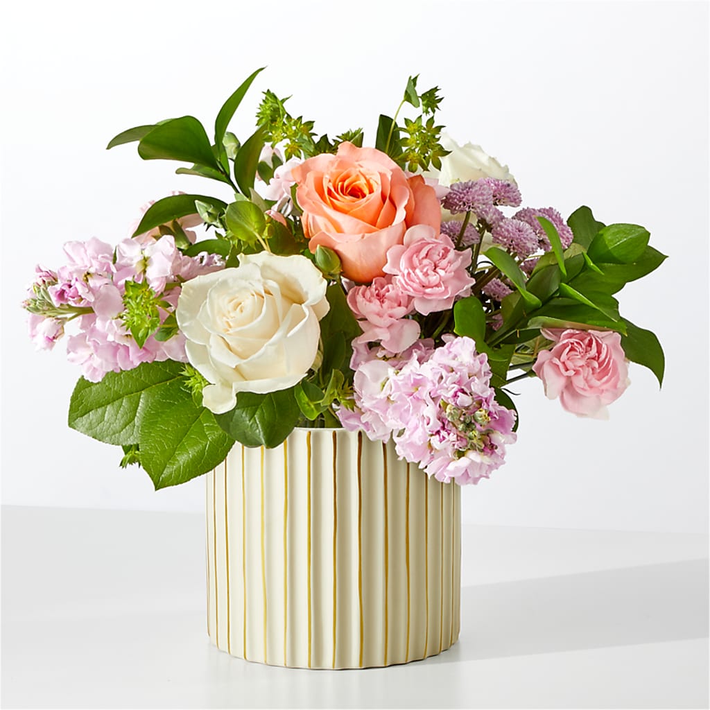 French Market Bouquet with Ivory Vase – Flowers By Us, Grand Forks ND