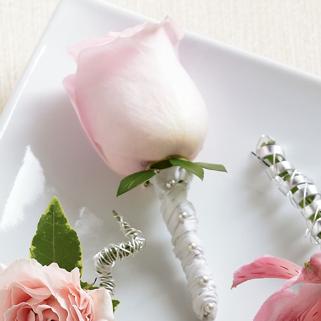 Pink Rose Boutonniere – Flowers By Us, Grand Forks ND