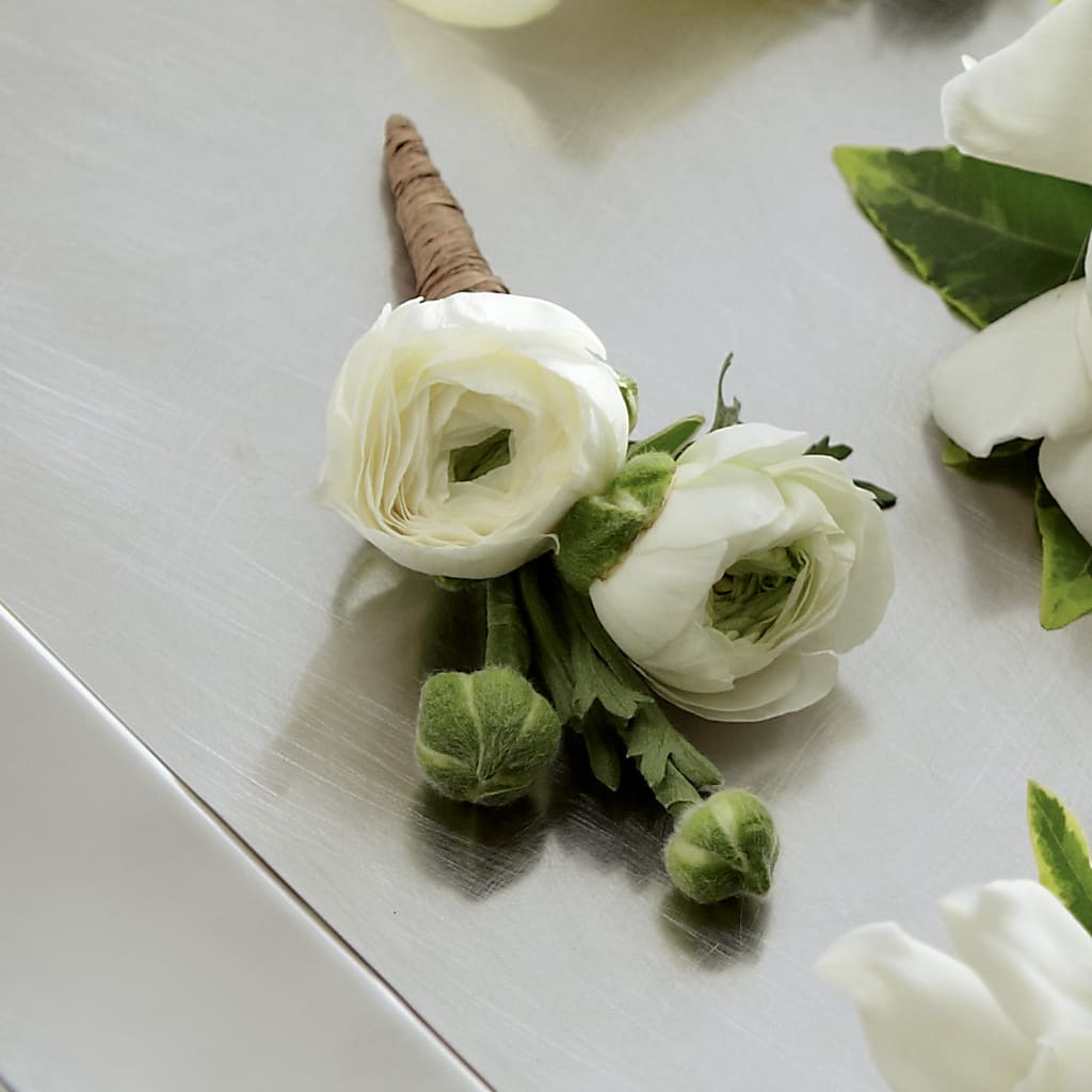 White Ranunculus Boutonniere – Flowers By Us, Grand Forks ND