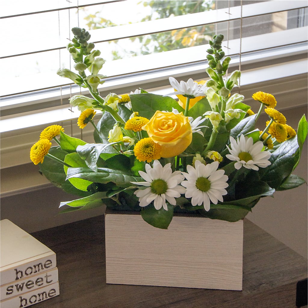Sun Salutation Box Bouquet –  Flowers By Us, Grand Forks ND