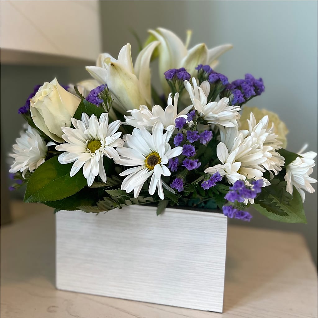 Beyond Blue Box Bouquet –  Flowers By Us, Grand Forks ND