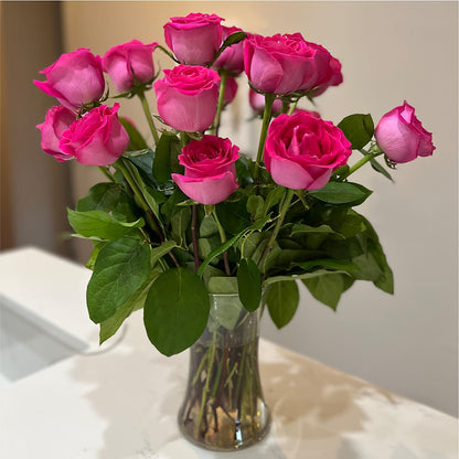 Long Stem Pink Rose Bouquet –  Flowers By Us, Grand Forks ND