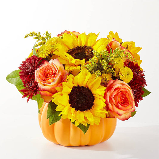 Golden Gourd Pumpkin Bouquet –  Flowers By Us, Grand Forks ND