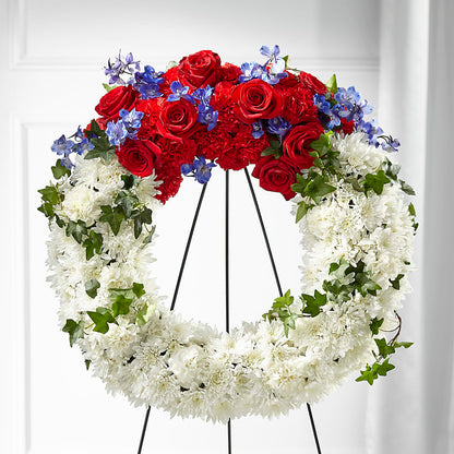 Patriotic Passion Wreath –  Flowers By Us, Grand Forks ND