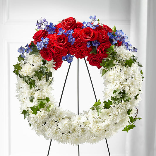 Patriotic Passion Wreath –  Flowers By Us, Grand Forks ND