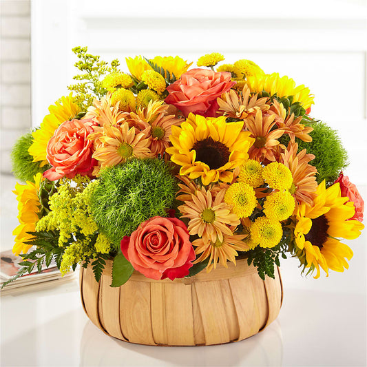 Harvest Sunflower Basket –  Flowers By Us, Grand Forks ND
