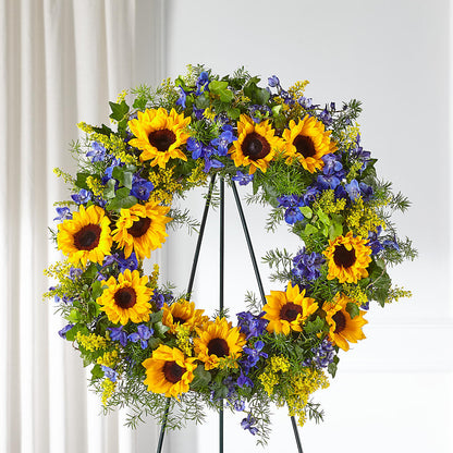 Bright Rays Wreath –  Flowers By Us, Grand Forks ND