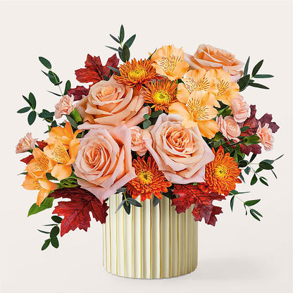 Spiced Latte Bouquet with Ivory Vase –  Flowers By Us, Grand Forks ND