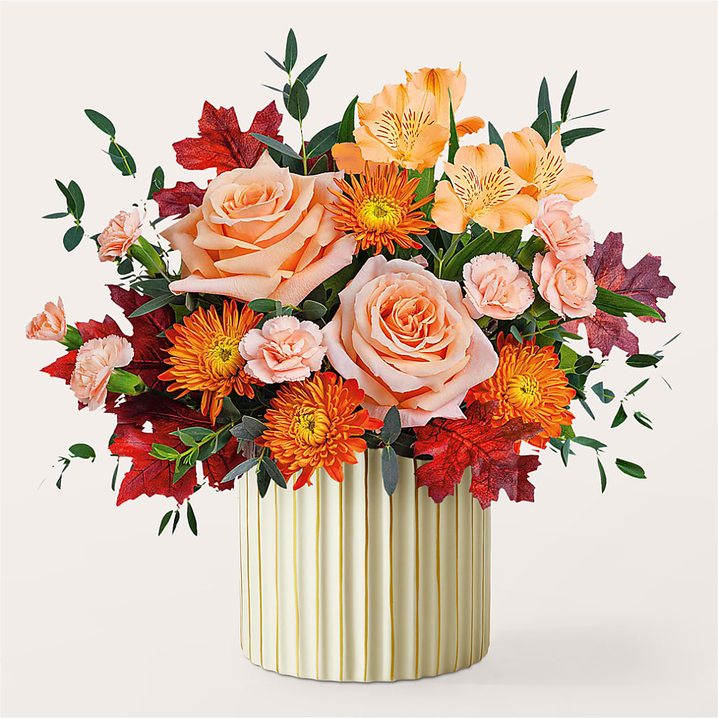 Spiced Latte Bouquet with Ivory Vase –  Flowers By Us, Grand Forks ND