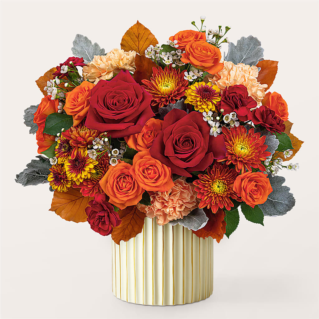 Merlot Bouquet with Ivory Vase –  Flowers By Us, Grand Forks ND