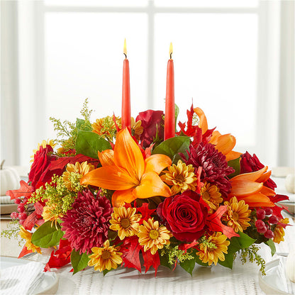 Autumn's Embrace Centerpiece –  Flowers By Us, Grand Forks ND