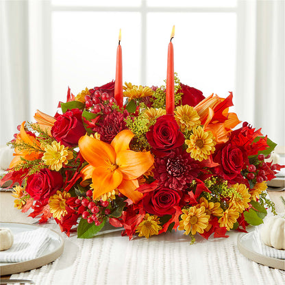 Autumn's Embrace Centerpiece –  Flowers By Us, Grand Forks ND